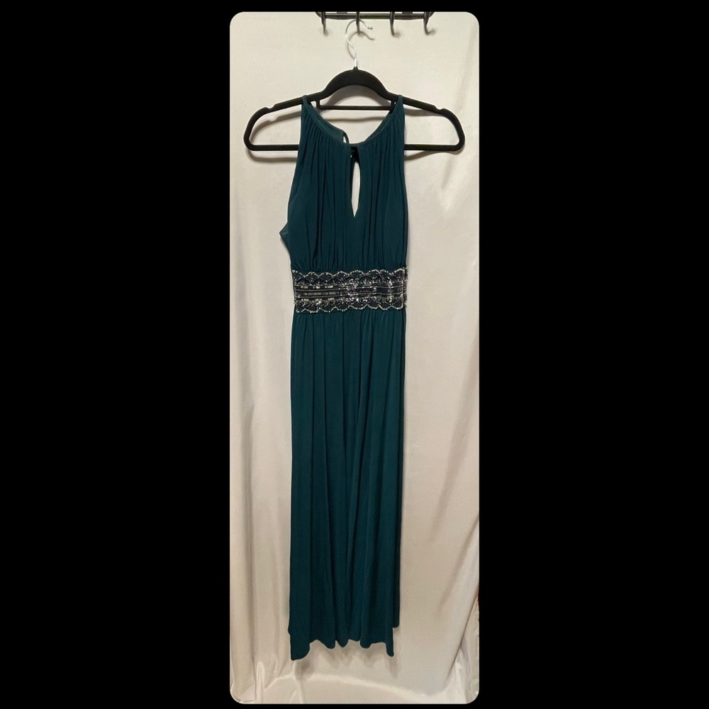 R & M Richards Emerald green prom dress